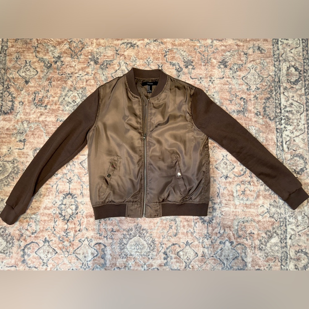 Forever21 Brown Zip Up Jacket Size Medium